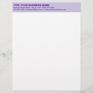 Plain Texts on Monochrome Purple Heading of Custom Letterhead