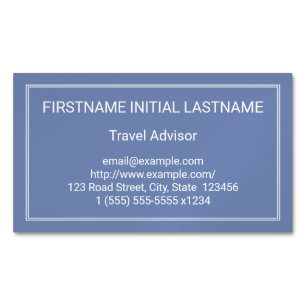 Plain Travel Advisor Magnetic Business Card