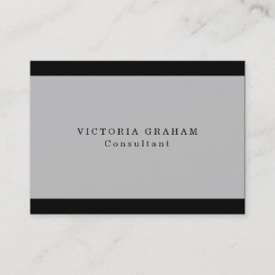 Plain Trendy Grey Black Professional Creative Business Card