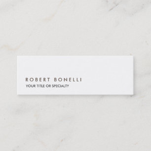 Plain Unique Modern Black White Mini Business Card
