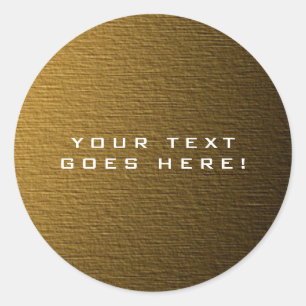 Plain Unique Special Gold Colour Background Classic Round Sticker
