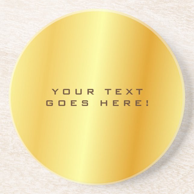 Plain Unique Special Gold Colour Background Coaster (Front)