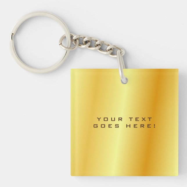 Plain Unique Special Gold Colour Background Key Ring (Front)