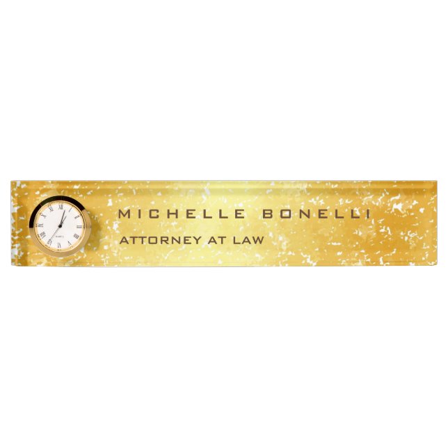 Plain Unique Special Gold Colour Background Nameplate (Front)
