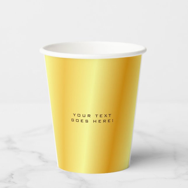 Plain Unique Special Gold Colour Background Paper Cups (Front)