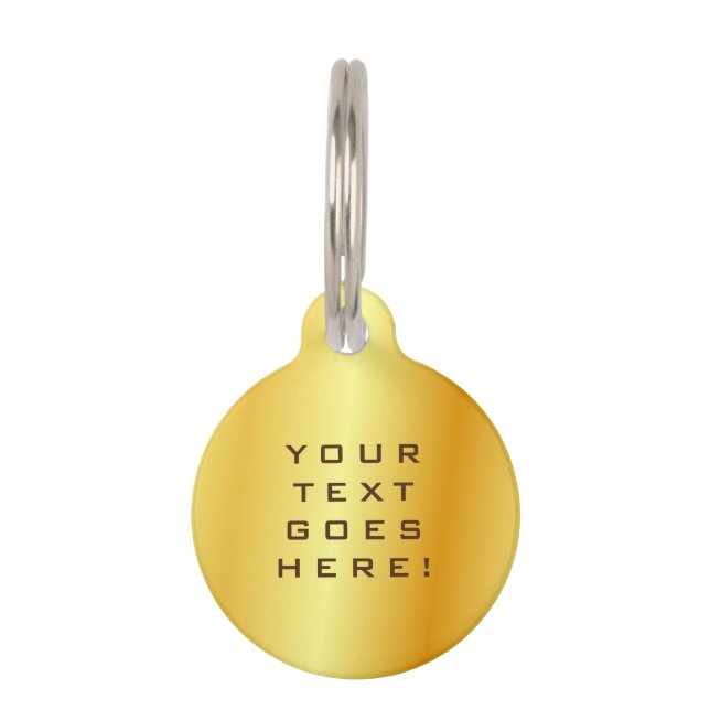 Plain Unique Special Gold Colour Background Pet Tag (Front)