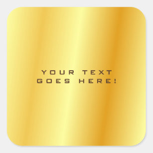 Plain Unique Special Gold Colour Background Square Sticker