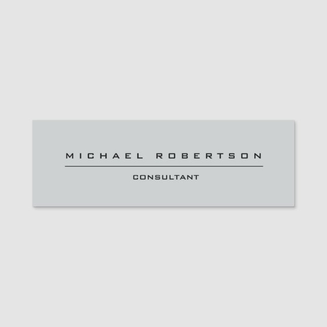 Plain Unique Special Grey  Name Tag (Front)