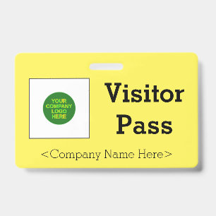 Plain "Visitor Pass" Badge ID Badge