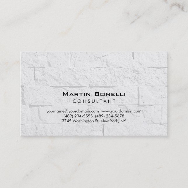 Plain Wall Brick Modern Consultant Business Card (Front)