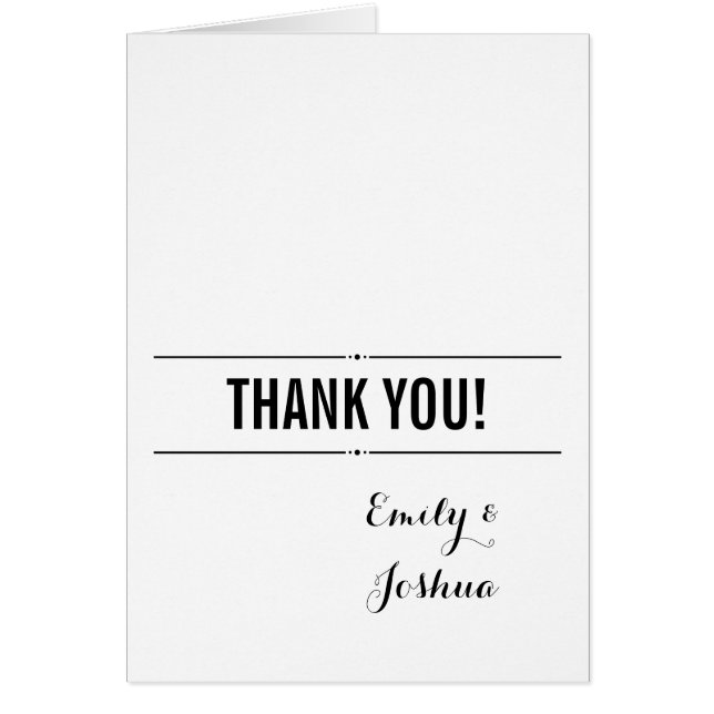 Plain Wedding Thank You Card Custom Template (Front)