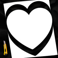 Plain White 24" Love Heart Template Blank Wedding