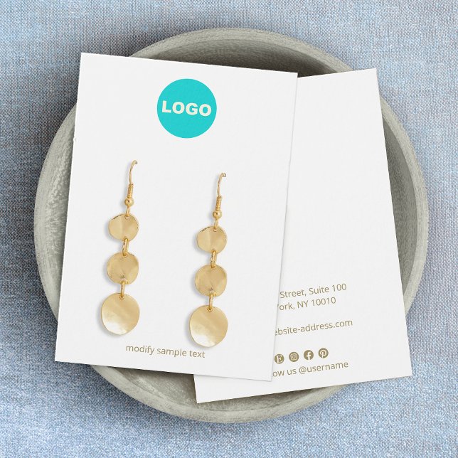 Plain White Add Logo  Earring (Creator Uploaded)