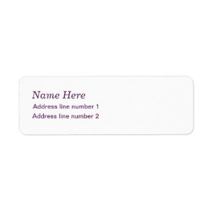 Plain white address label return address label