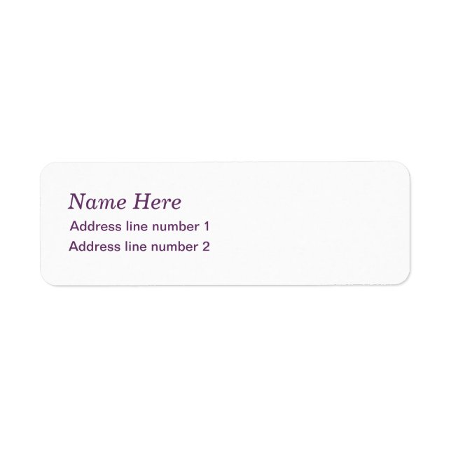 Plain white address label return address label (Front)
