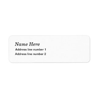 Plain white address label return address label