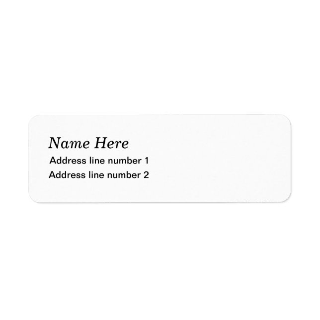 Plain white address label return address label (Front)