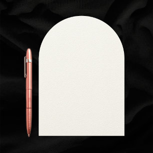 Plain White Arch Style Felt Ecru Blank Wedding Invitation
