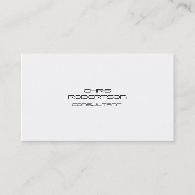 Plain White Attractive Double Sided Business Card (Front)