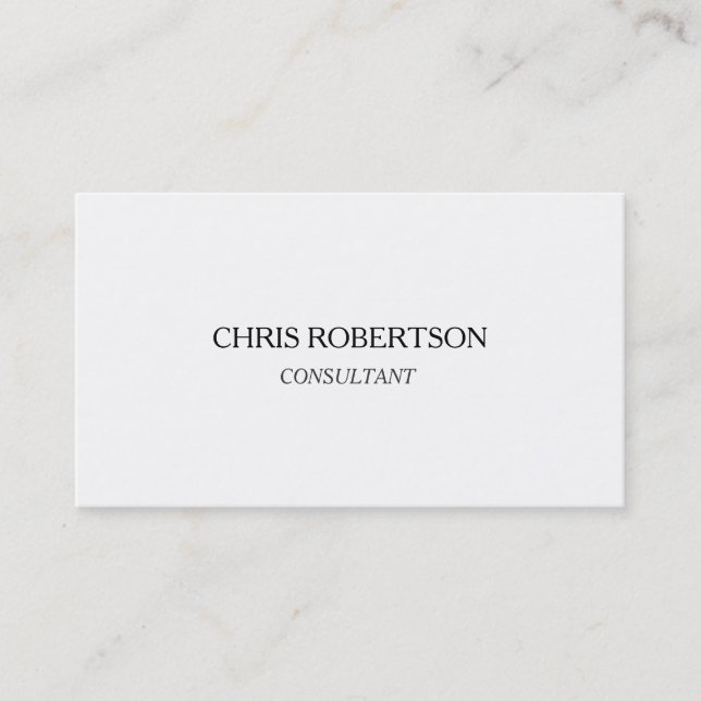 Plain White Attractive Two Sided Business Card (Front)