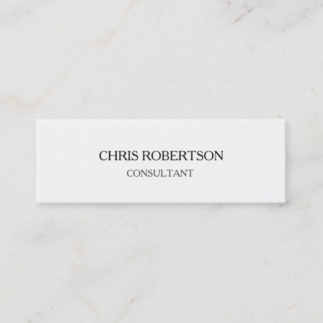 Plain White Attractive Unique Professional Mini Business Card (Front)