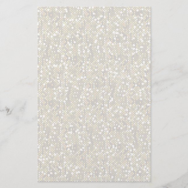 Plain White Confetti Glitter Stationery (Front)
