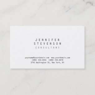 Plain White Contemporary Clean Business Card