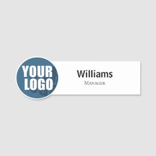 Plain White Custom Logo Employee Magnetic or Pin N Name Tag