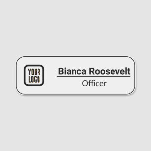 Plain White Custom Logo Employee Magnetic or Pin Name Tag