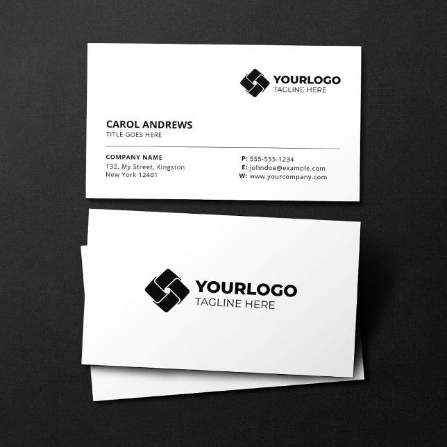 Plain White Generic Add Your Logo Business Card (Creator Uploaded)