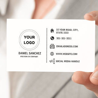 Plain White Generic Add your Logo Business Card