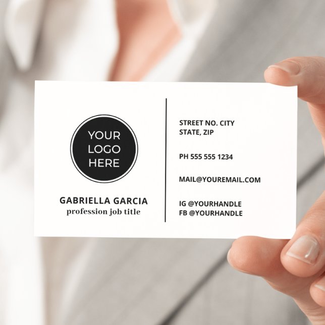 Plain White Generic Design Business Cards (Front of card shown in 3.5 x 2.0 inch, add your QR Code and webpage on the back.)