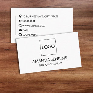 Plain White Generic Design Logo Template Business Card