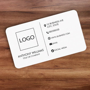 Plain White Generic Design Template Business Card