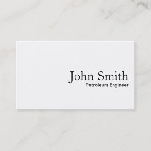 Plain White Petroleum Engineer Business Card