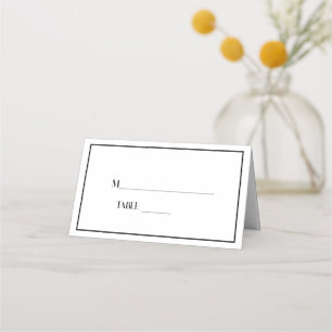 Plain white place card
