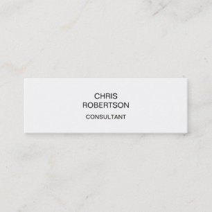 Plain White Professional Elegant Modern Mini Business Card