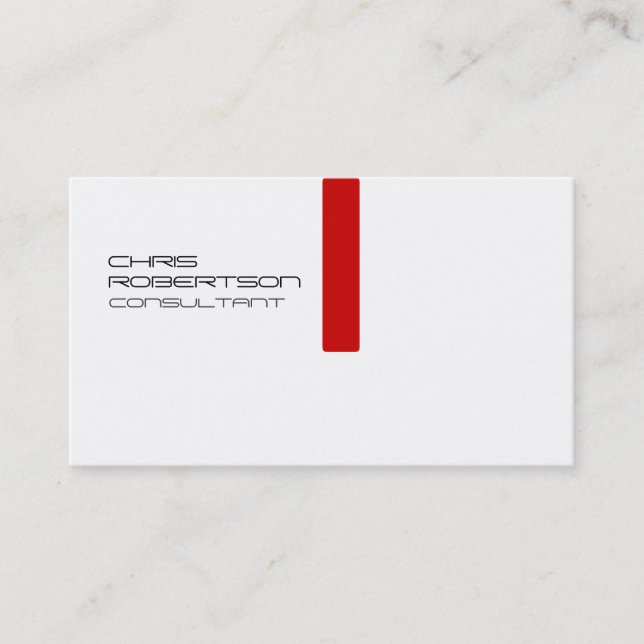 Plain White Red Blue Attractive Business Card (Front)
