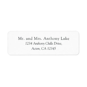 Plain White Return Address Label