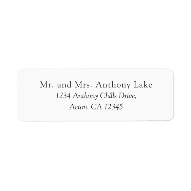 Plain White Return Address Label (Front)