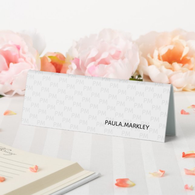 Plain White Simple Grey Modern Monogram Pattern (In SItu (Wedding))