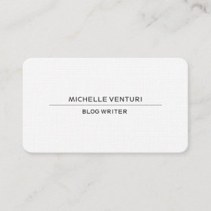 Plain White Simple Professional Blog Writer Web Business Card