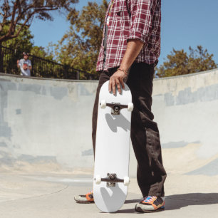 Plain White Skateboard