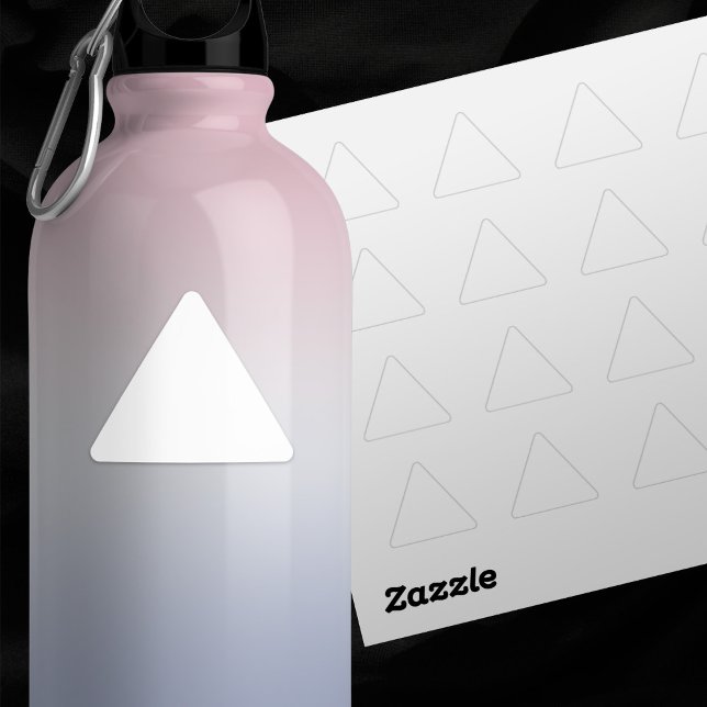Plain White Small 1.5" Set of 20 Blank Wedding Triangle Sticker (Triangle blank wedding sticker on waterbottle. Comes in a set of 20.)