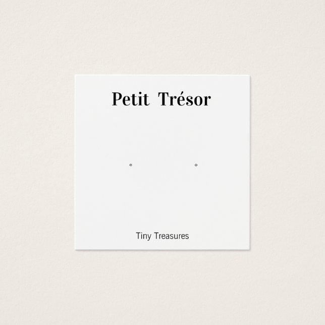 Plain White Stud Earring Display (Front)