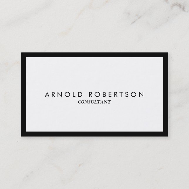 Plain White Stylish Professional Business Card (Front)