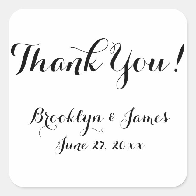 Plain White Wedding Favour Stickers (Front)