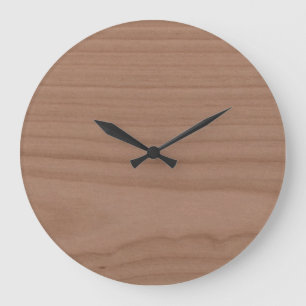 Plain Wood Texure Pattern Cherry Wood Timber Large Clock