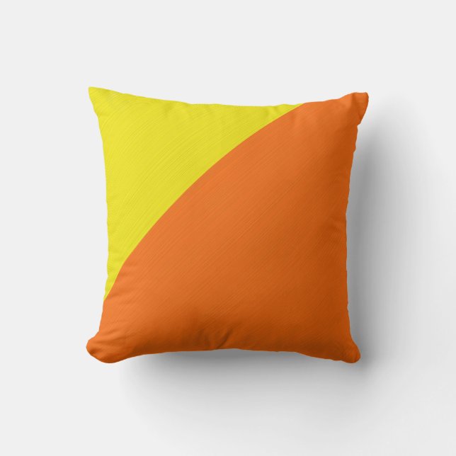 Plain yellow and orange background cushion (Front)