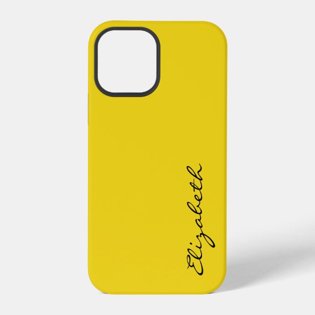 Plain Yellow Background iPhone Case (Back)